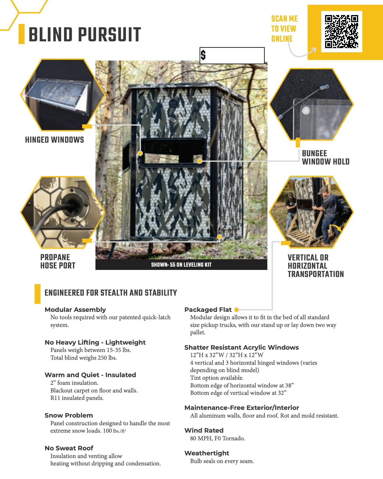 Orion Hunting 6' x 6' Premium Deer Hunting Blind - Image 24