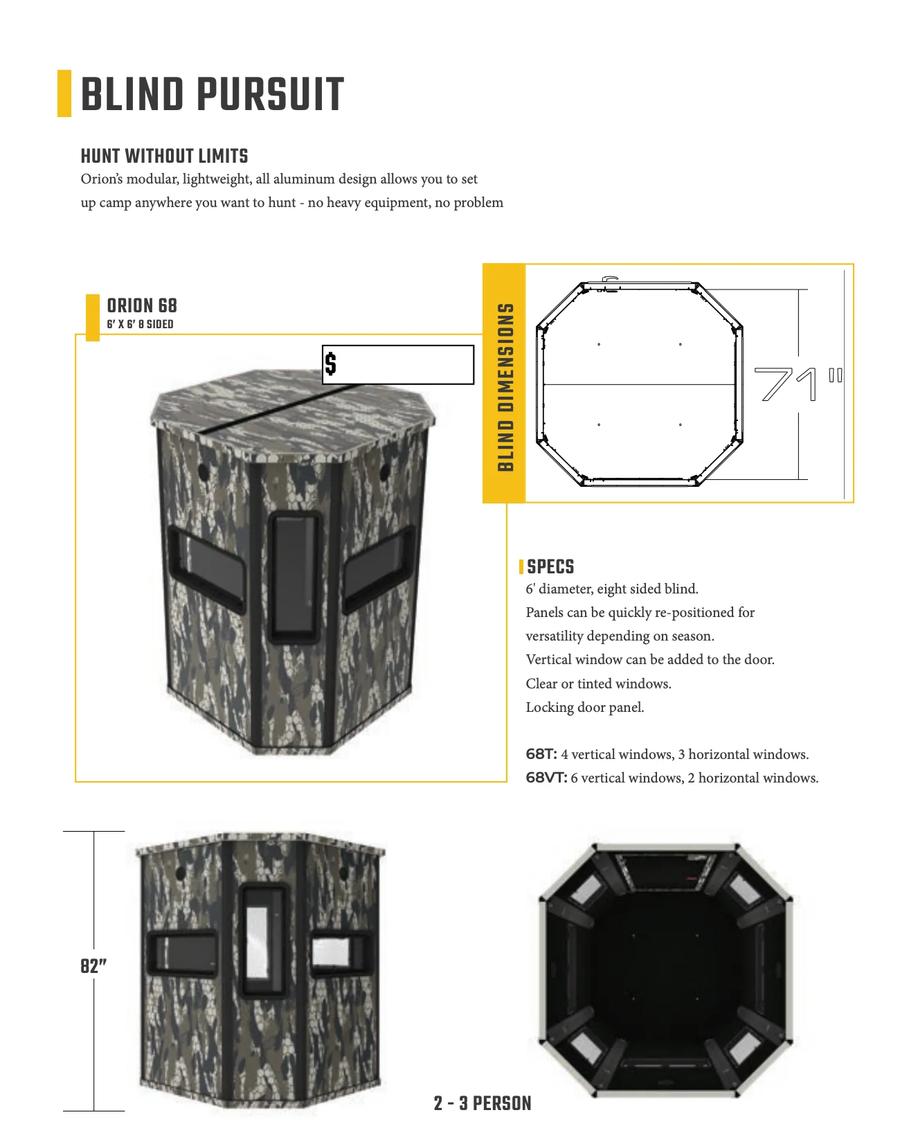 Orion Hunting 6' x 6' Premium Deer Hunting Blind - Image 27