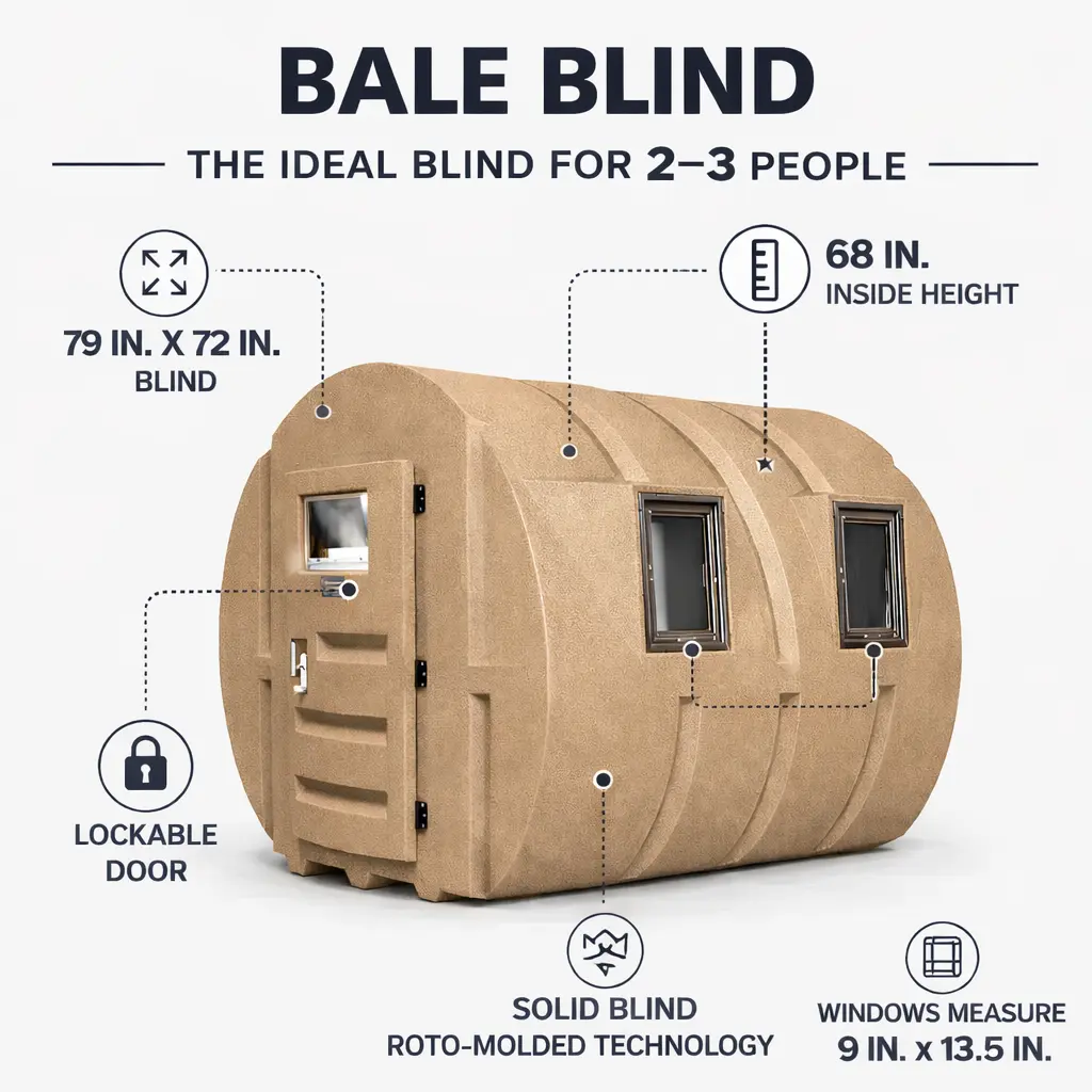 Sportsman's Condo Bale Condo 79" x 72" Deer Hunting Blind - Image 3