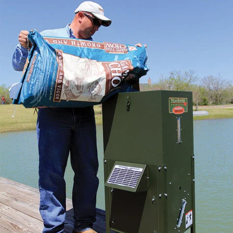 Texas Hunter Fish Feeder - 70 lb Fish Feed/125 lb Corn Capacity – Straight Legs - Image 6